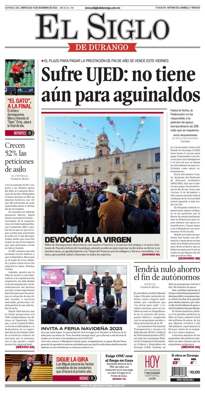 Hemeroteca de El Siglo de Durango, edición impresa