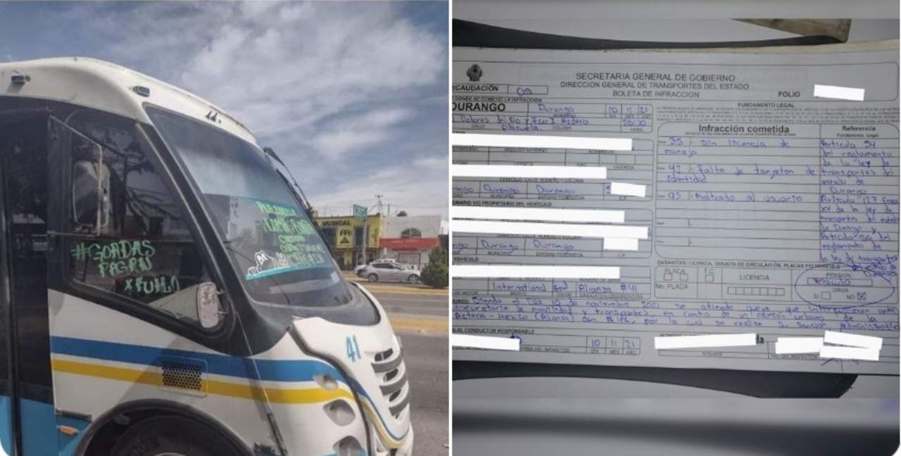 Sancionan a operador de autobús por letrero 'Gordas pagan por kilo'